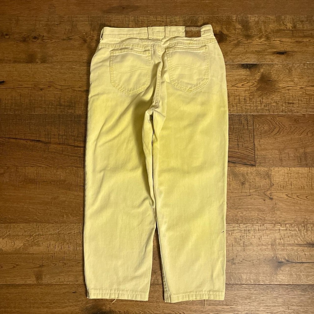 Lee Riveted Jeans Womens 30x24 Yellow Vintage 90s High Waisted Relaxed Denim